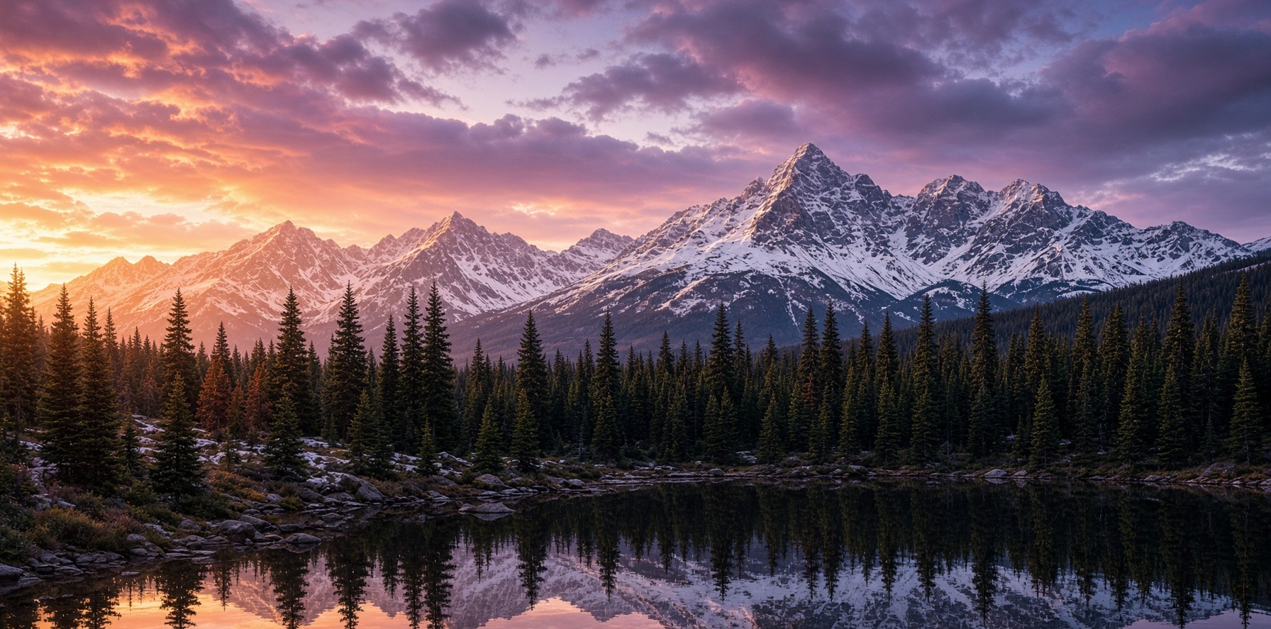 American Rocky Mountains at sunrise